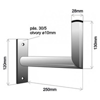 Držák antény na zeď, galvanický zinek, délka 25cm
