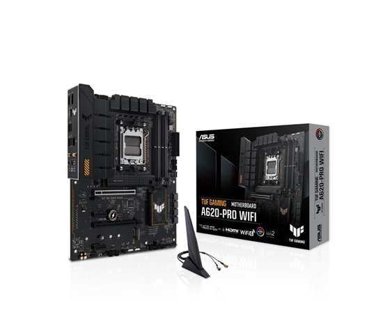BAZAR - ASUS MB Sc AM5 TUF GAMING A620-PRO WIFI, AMD A620, 4xDDR5, 1xHDMI, 1xDP, ATX - Poškozený obal (Komplet)