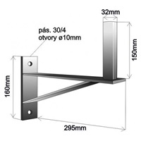 Držák antény na zeď se vzpěrou, galvanický zinek, délka 29cm