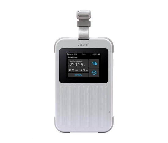 BAZAR - ACER Router Connect Enduro M6E,20GB SIMO,5G,LTE,2.4" touch display,Wifi,NFC,USB-C,2.4GHz,8000mAh,White-Rozbaleno