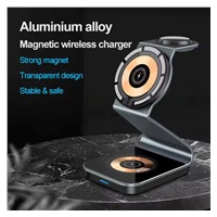 1stCOOL bezdrátová QI nabíjecí stanice 3v1, 21W, MagSafe, USB-C, černá