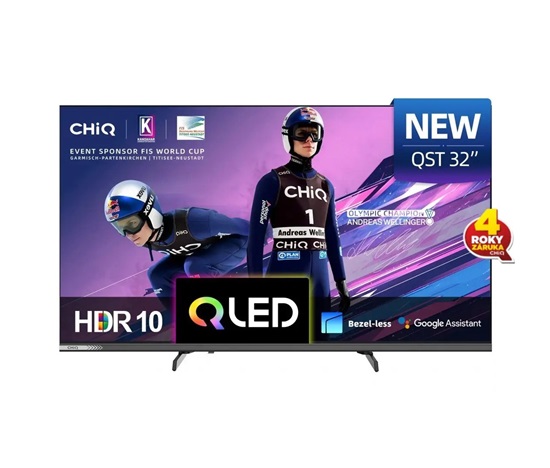 CHiQ L32QST TV 32", QLED, Full HD, Google TV, Frameless, Dolby Audio, dbx-tv, HDR 10