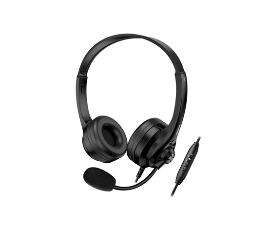 GENIUS sluchátka HS-235U, USB-A, 2.4m, černá