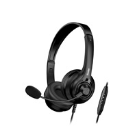 GENIUS sluchátka HS-235U, USB-A, 2.4m, černá