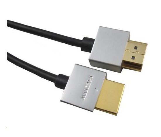 PREMIUMCORD Kabel Slim HDMI kabel, 1m, High Speed + Ethernet (v1.4), zlacené konektory