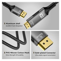 PremiumCord DisplayPort 1.4 na HDMI2.1  kabel pro rozlišení 8K@60Hz,4K@144Hz, 2m