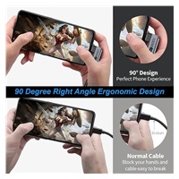 PremiumCord USB-C 2x zahnutý kabel ( USB 3.2 GEN 2x2, 5A, 100W, 20Gbit/s ) bavlněný oplet, délka: 0,5m