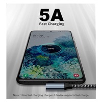 PremiumCord USB-C 2x zahnutý kabel ( USB 3.2 GEN 2x2, 5A, 100W, 20Gbit/s ) bavlněný oplet, délka: 1m