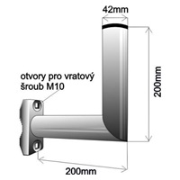 Držák antény na balkón, žárový zinek, délka 20cm