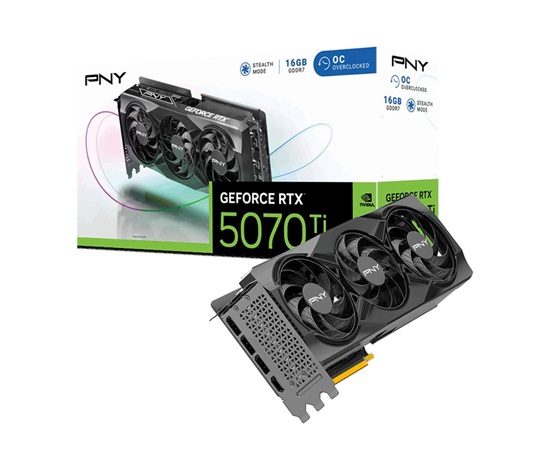 PNY VGA Nvidia GeForce RTX 5070 Ti 16GB OC Triple Fan DLSS 4, RTX 5070 Ti OC, 16GB GDDR7, 3x DP, 1x HDMI