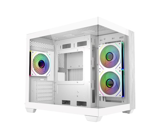 BAZAR Cooler Master case Elite 481 Wood, ATX, Průhledná bočnice, 3x 120mm ARGB Fan, Bílá