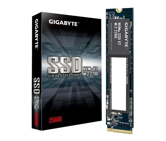 GIGABYTE SSD NVMe V2 256GB, PCIe Gen3x4, M.2 2280, (R:3200MB/s,W:1200MB/s)