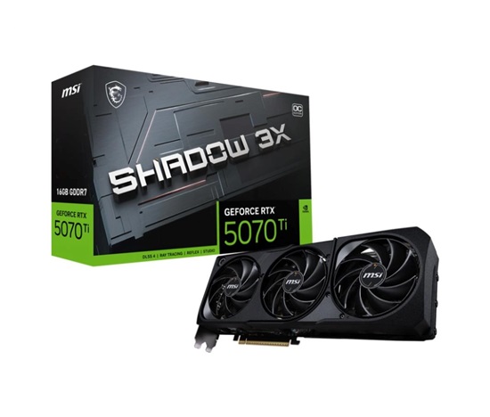 BAZAR - MSI VGA NVIDIA GeForce RTX 5070 Ti 16G SHADOW 3X OC, RTX 5070 Ti, 16GB GDDR7, 3xDP, 1xHDMI BULK - Po opravě (Bez
