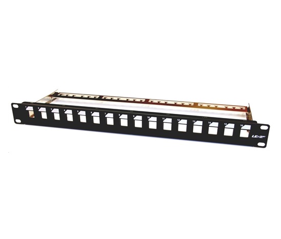 BAZAR - 19" modulární patch panel LEXI-Net 16port, černý - POŠKOZENÝ OBAL