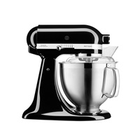 KitchenAid Artisan 5KSM185PSEMS Kuchyňský robot - 10 rychlostí, planetární systém, celokovová konstrukce, lesklá černá