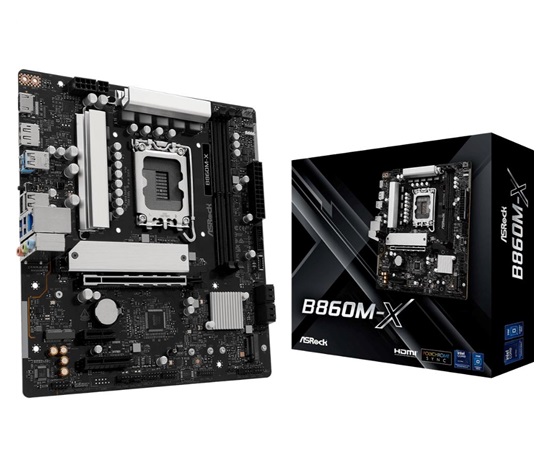 BAZAR - ASRock MB Sc LGA1851 B860M-X, Intel B860, 2xDDR5, 1xDP, 1xHDMI, mATX - Poškozený obal (Komplet)