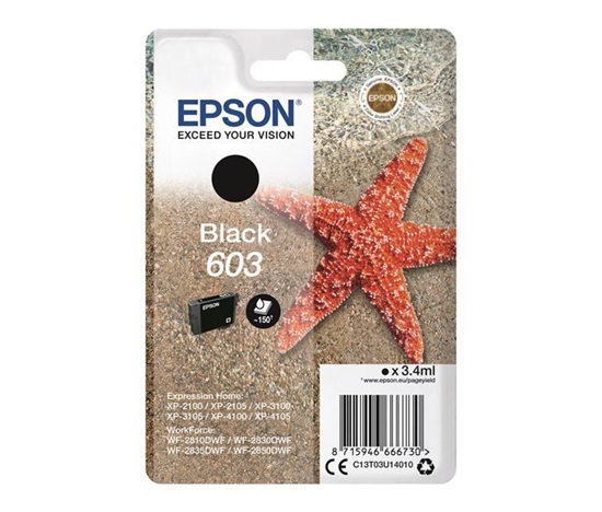 BAZAR - EPSON ink čer Singlepack "Hvězdice" Black 603 Ink - Poškozený obal (Komplet)