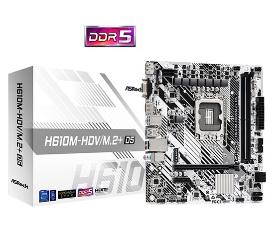 BAZAR - ASRock MB Sc LGA1700 H610M-HDV/M.2+ D5, Intel H610, 2xDDR5, 1xDP, 1xHDMI, 1xVGA, mATX - Po opravě (Bez příšlušen