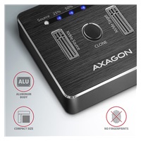 BAZAR AXAGON ADSA-M2C, USB-C 3.2 Gen 2 -  2x M.2 NVMe SSD CLONE MASTER dokovací stanice - ROZBALENO