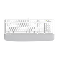 A4tech FK20, multimediální kancelářská klávesnice, CZ/US, USB, bílá