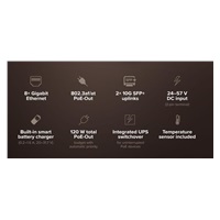 MikroTik CSS610-8P-2S+OUT Venkovní PoE switch s UPS netPower Lite 8P