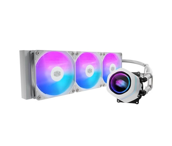 Cooler Master vodní chladič MasterLiquid Core Nex Digital 360 White ARGB, 3x 120mm, ARGB, LGA1851, AM5, Bílá