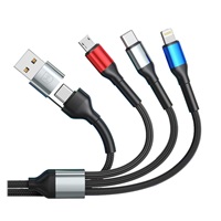 3mk kabel Hyper Cable N-SERIES 6 in 1 C/A to C/Lightning/Micro 1.2m QC 3.0 9V/2A 18W Black