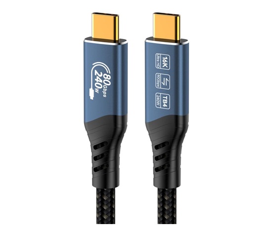 PREMIUMCORD Kabel USB4™ Version2.0 80Gbps 16K@60Hz 240W Thunderbolt 3 a 4 kabel 1,5m
