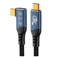 PREMIUMCORD Kabel USB4™ Version2.0 80Gbps 16K@60Hz 240W Thunderbolt 3 a 4 kabel zahnutý 0,8m