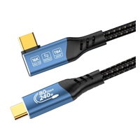 PREMIUMCORD Kabel USB4™ Version2.0 80Gbps 16K@60Hz 240W Thunderbolt 3 a 4 kabel zahnutý 0,8m