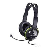 GENIUS sluchátka s mikrofonem HS-400A, černozelená, + redukce na Single Jack