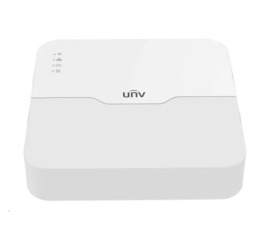 Uniview NVR,4 kanály, až 12MP, až 10TB HDD, PoE 4ch (50W budget), SMART VCA, SIP by NVR