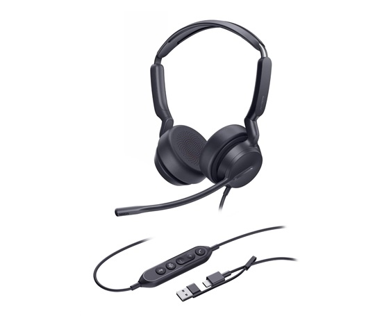 Yealink UH42 Dual UC USB-C/A, náhlavní souprava na obě uši