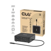 Club3D Dokovací stanice USB-C 12v1, 2xHDMI, 2xDP, 2xUSB-C, 1xUSB-C PD, 3xUSB, 1xRJ45, 1x3.5mm, černá
