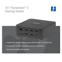Club3D Dokovací stanice Thunderbolt 5 13v1, 1xUSB-C TB5, 2xUSB-C, 3xUSB-A, 2xHDMI, 1xmicroSD/SD,1xEthernet, 1xM.2