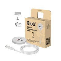 Club3D Bezdrátová nabíječka, 1x Qi2 25W, MagSafe, Qi certifikováno, bílá