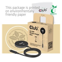 Club3D Bezdrátová nabíječka, 1x Qi2 25W, MagSafe, Qi certifikováno, černá