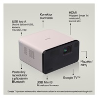 EPSON projektor EF-21R, Full HD, laser, 2.500.000:1, USB 2.0, HDMI, Miracast, 3,5mm Jack, 5W repro, Google TV