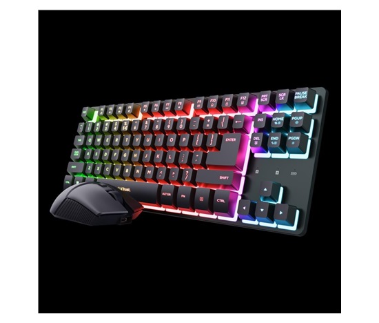 BAZAR - TRUST Set klávesnice + myš THADO, Bezdrátový set, CZ/SK, černá - Poškozený obal (Komplet)