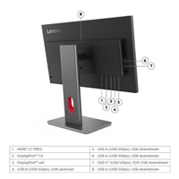 BAZAR - LENOVO LCD P24QD-40 - 23.8",IPS,16:9,2560x1440,120Hz,300cd/m2,1500:1,4ms,DP,HDMI,USB-C,RJ45 - pošk. obal