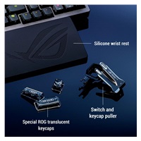 ASUS klávesnice ROG Azoth 96 HE, Mechanická, Bezdrátová, BT, RF 2.4GHz, CZ/SK, černá