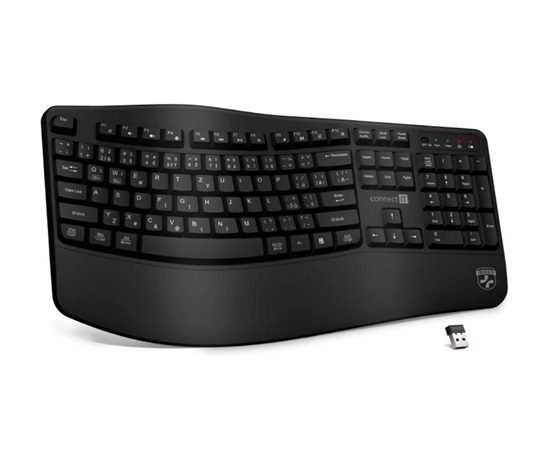 CONNECT IT FOR HEALTH Ergonomická klávesnice ErgoOffice, Bezdrátová, CZ+SK, černá