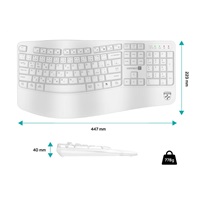 CONNECT IT FOR HEALTH Ergonomická klávesnice ErgoOffice, Bezdrátová, CZ+SK, bílá