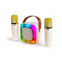 CONNECT IT Karaoke party reproduktor 2Mic, bezdrátový + 2x mikrofon, béžová