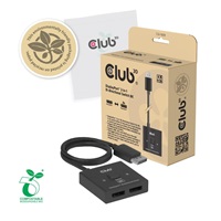 Club3D Switch, DP na 2x DP Oboustranný 2v1, 8K60Hz, 0,5m