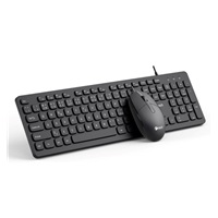 C-TECH Klávesnice KBM-105, drátový combo set s myší, USB, CZ/SK