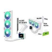 ASROCK Vodní chladič Challenger White 360 Digital, 3x120mm, ARGB, LGA1851, AM5, bílá
