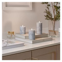 Solight sada LED svíček s časovačem, 3x svíčka, 10/13/15cm, šedá, 2xAA