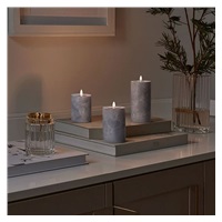 Solight sada LED svíček s časovačem, 3x svíčka, 10/13/15cm, šedá, 2xAA