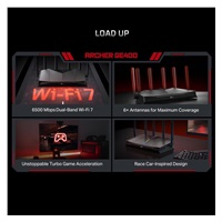 TP-Link Archer GE400 EasyMesh WiFi7 router (BE6500,2,4GHz/5GHz,1x2,5GbEWAN,1x2,5GbELAN,3xGbE,1xUSB3.0)